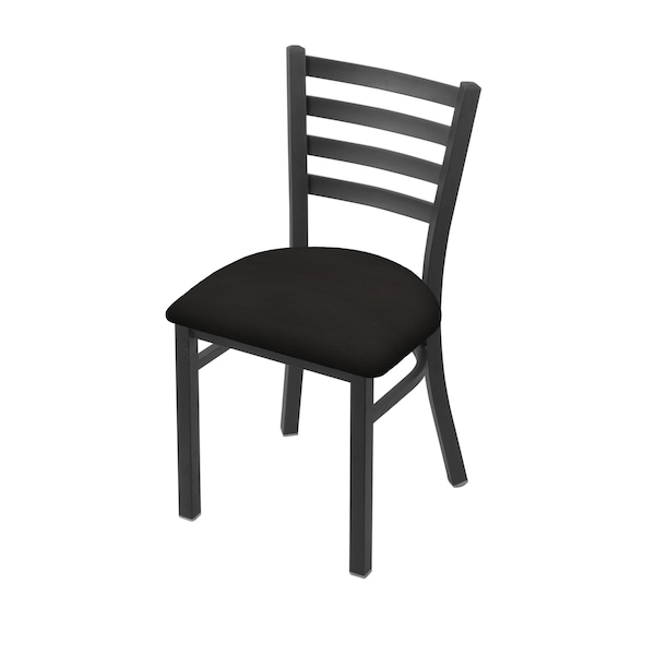 400 Jackie 18" Chair with Pewter Finish and Canter Espresso Seat
